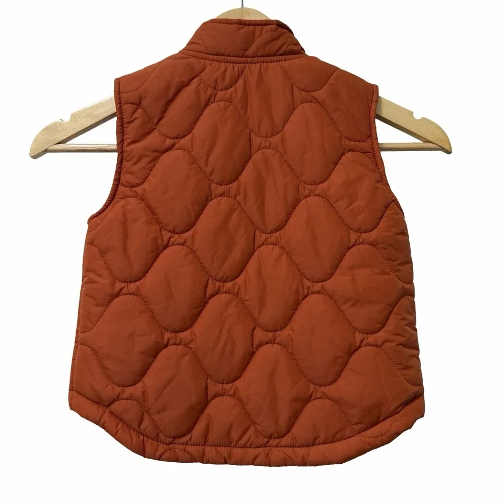 Janie and Jack Boys The Metropolitan Quilted Puffer Vest Size 3/4 Orange Outdoor